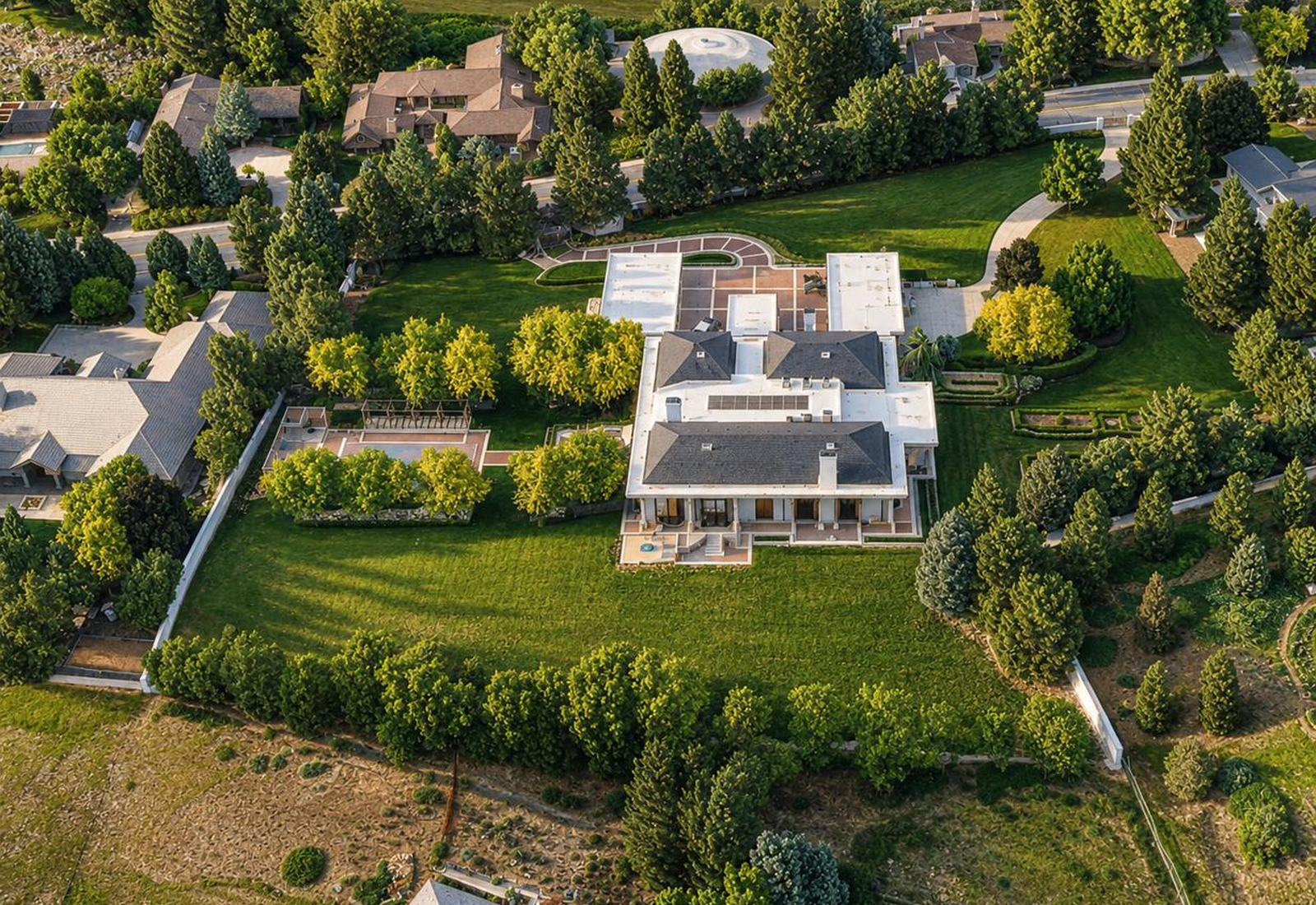 Residential development land for sale in Boise&rsquo;s East End — aerial of the 3.579-acre walled R-1B parcel